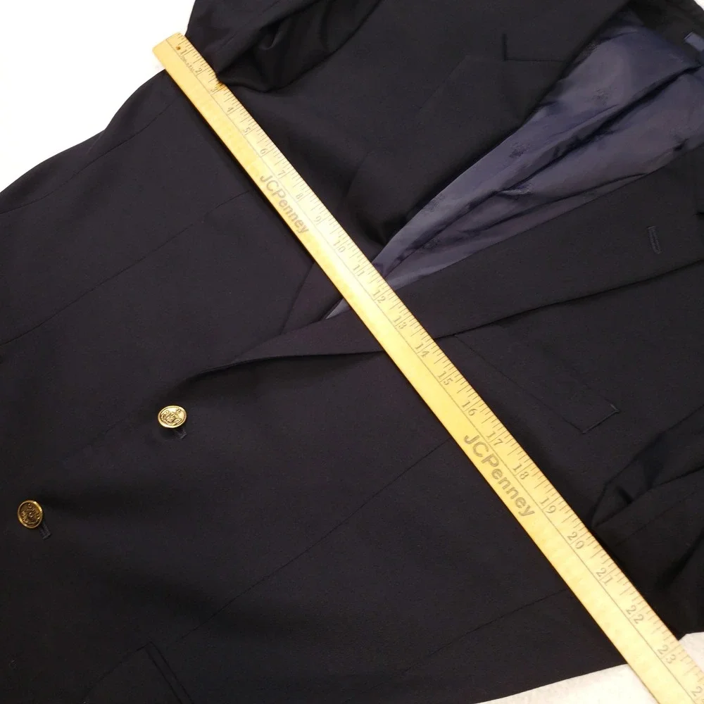 Jos. A. Bank Blazer Men 44L Navy Blue 1905 Slim Fit Wool brrr Gold Crest Buttons